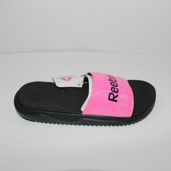 Reebok Dual Density Slide Girls Black/Pink  Multiple Sizes - Picture 3 of 9